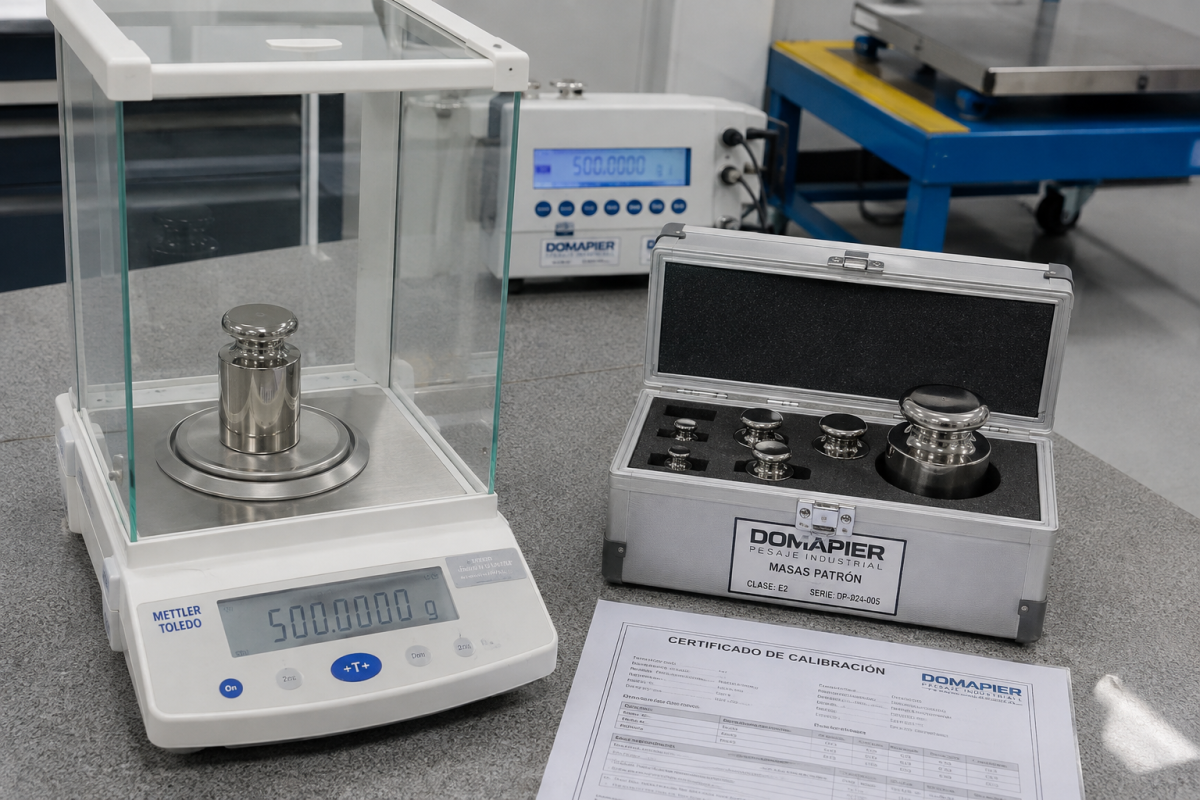 Calibración de balanzas con masas patrón en Chile