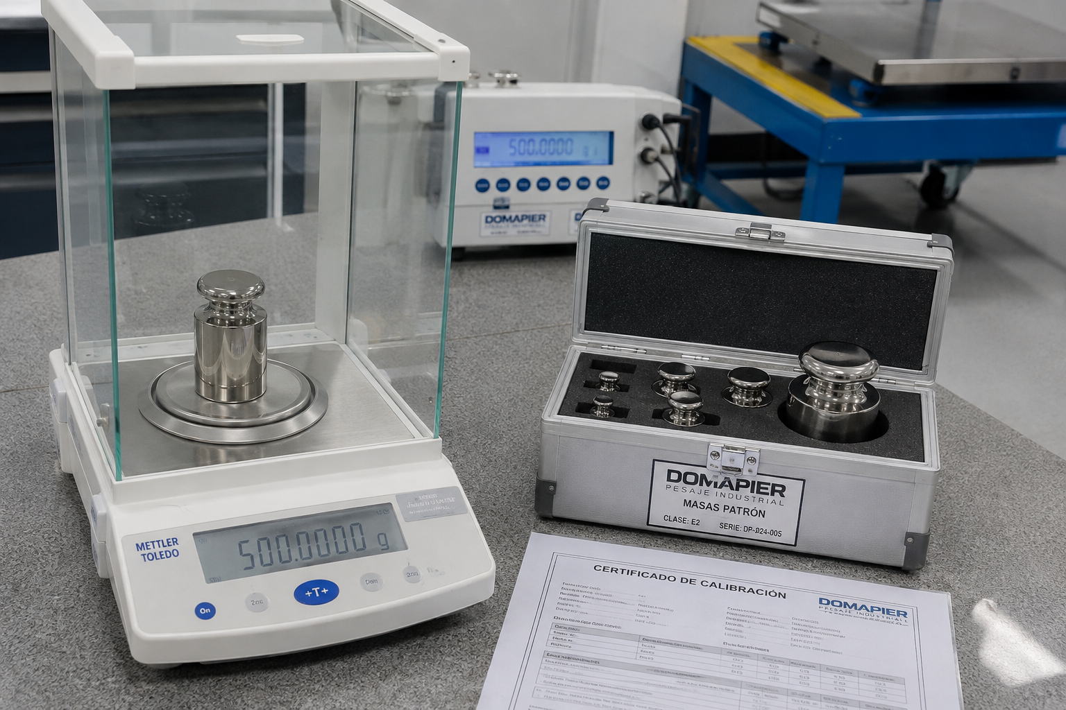 Calibración de balanzas con masas patrón en Chile