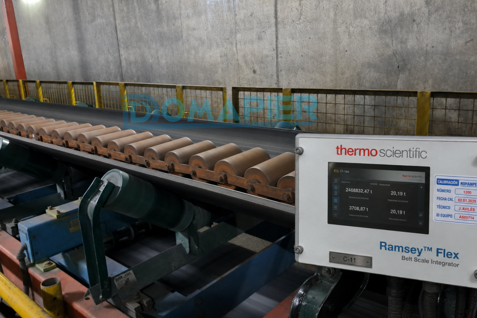Calibración de pesómetro para correa transportadora mediante cadena de calibración según criterios OIML R 50-1