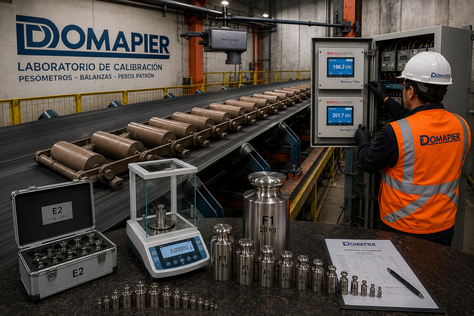 Calibración de pesómetros, balanzas y masas patrón DOMAPIER